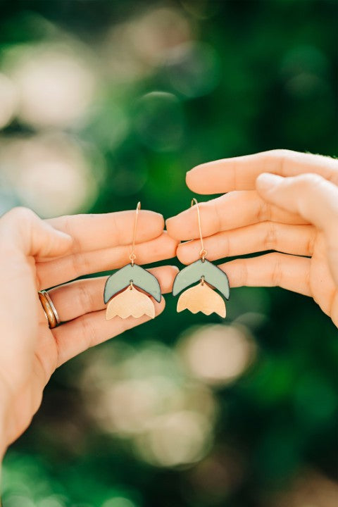 Willow Green Tulip Earrings