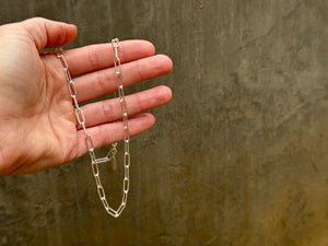 Silver Paperclip Necklace