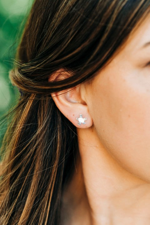 Silver Flower Studs