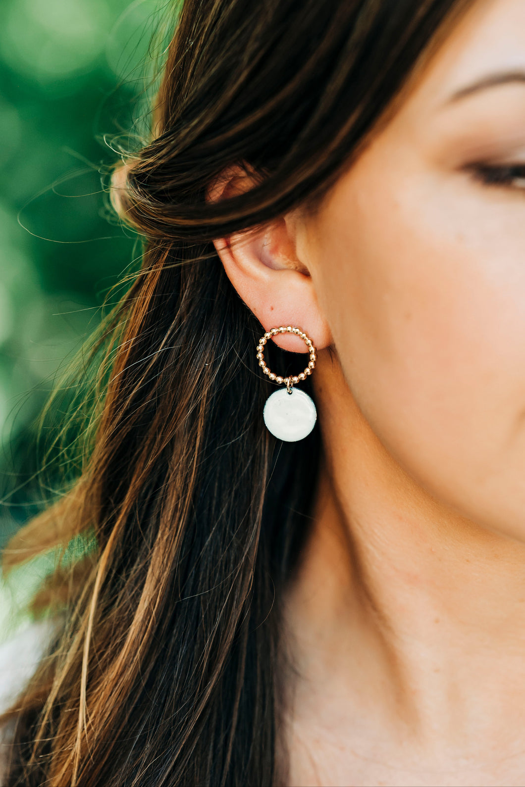 Snowdrop Pebble Confetti Studs