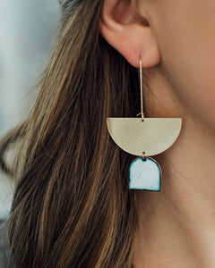 Goddess Half Moon Enamel Earrings