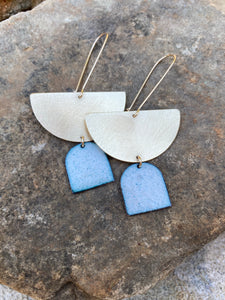 Goddess Half Moon Enamel Earrings